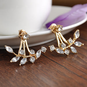 Crystal Leaf Earrings